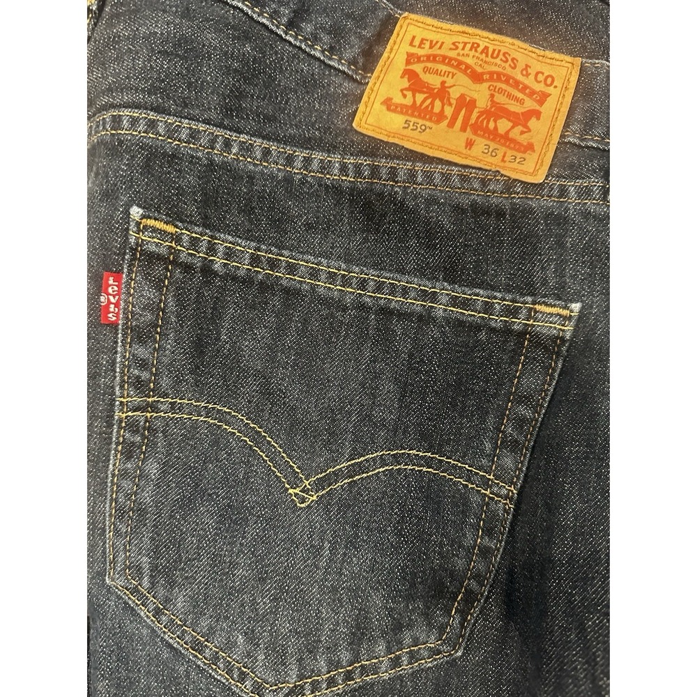 Y2K Levi's 559 Relaxed Fit Jeans Mens 36x32 Blue Dark Wash Denim Grunge Skater